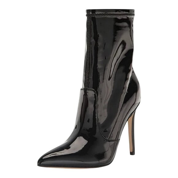 Nine West Womens Patent Pointed Toe Booties - Picture 2 of 5